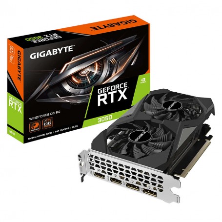 GIGABYTE GV-N3050EAGLE OC-6GD - Nvidia GeForce - RTX3050 - 1500 MHz - 6Go GDDR6 - 2 x HDMI - 2 x DisplayPort