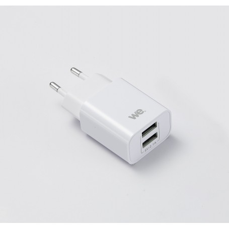 Chargeur secteur WE 2 Ports USB-A (5V/2.1A Max) - Adaptateur USB Universel Apple & Android